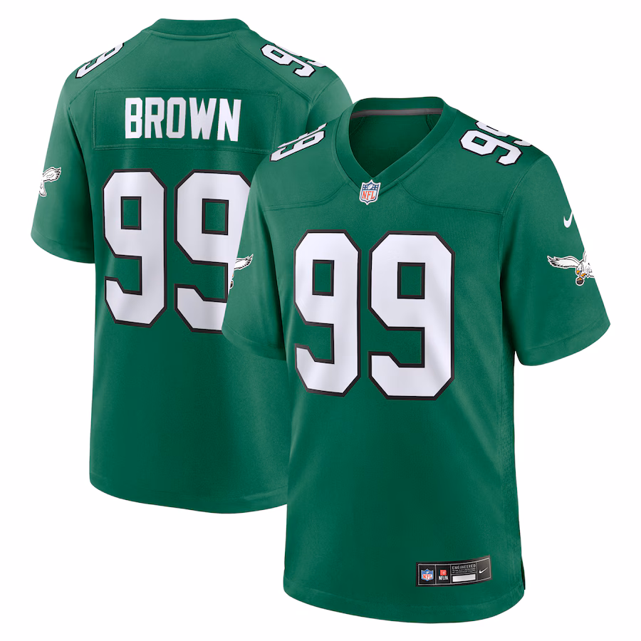 Men's Philadelphia Eagles Jerome Brown Nike Kelly Green Retired Player Alternate Game Jersey - ujerseystore