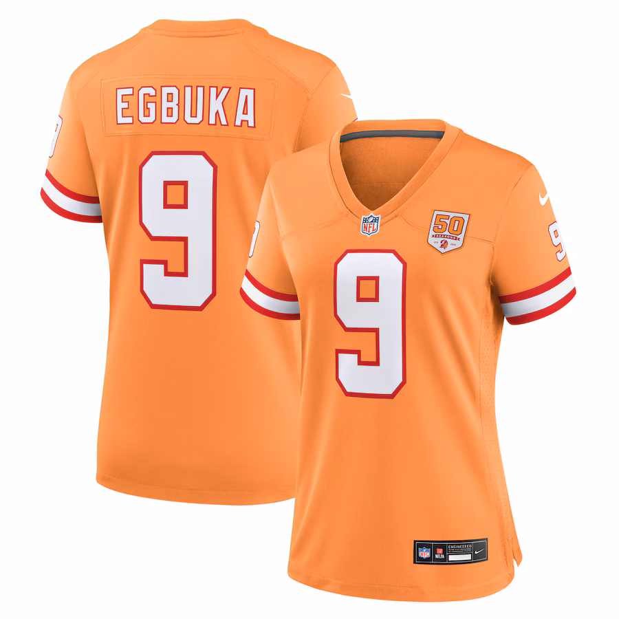 Women's Tampa Bay Buccaneers Emeka Egbuka Nike Creamsicle 50th Season Game Jersey - ujerseystore