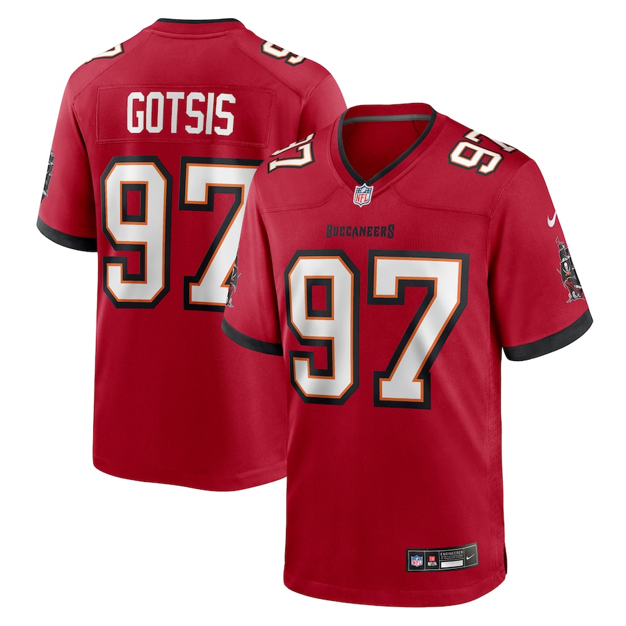 Men's Tampa Bay Buccaneers Adam Gotsis Nike Red Team Game Jersey - ujerseystore