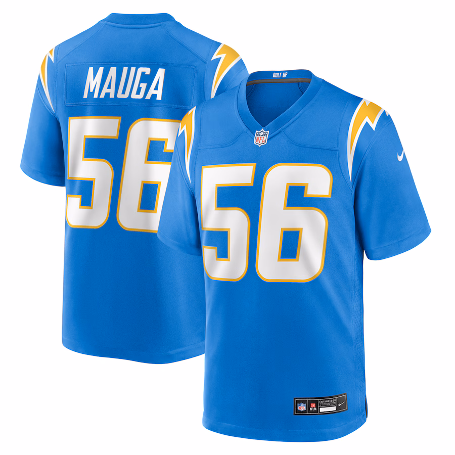 Men's Los Angeles Chargers Kanai Mauga Nike Powder Blue Team Game Jersey - ujerseystore