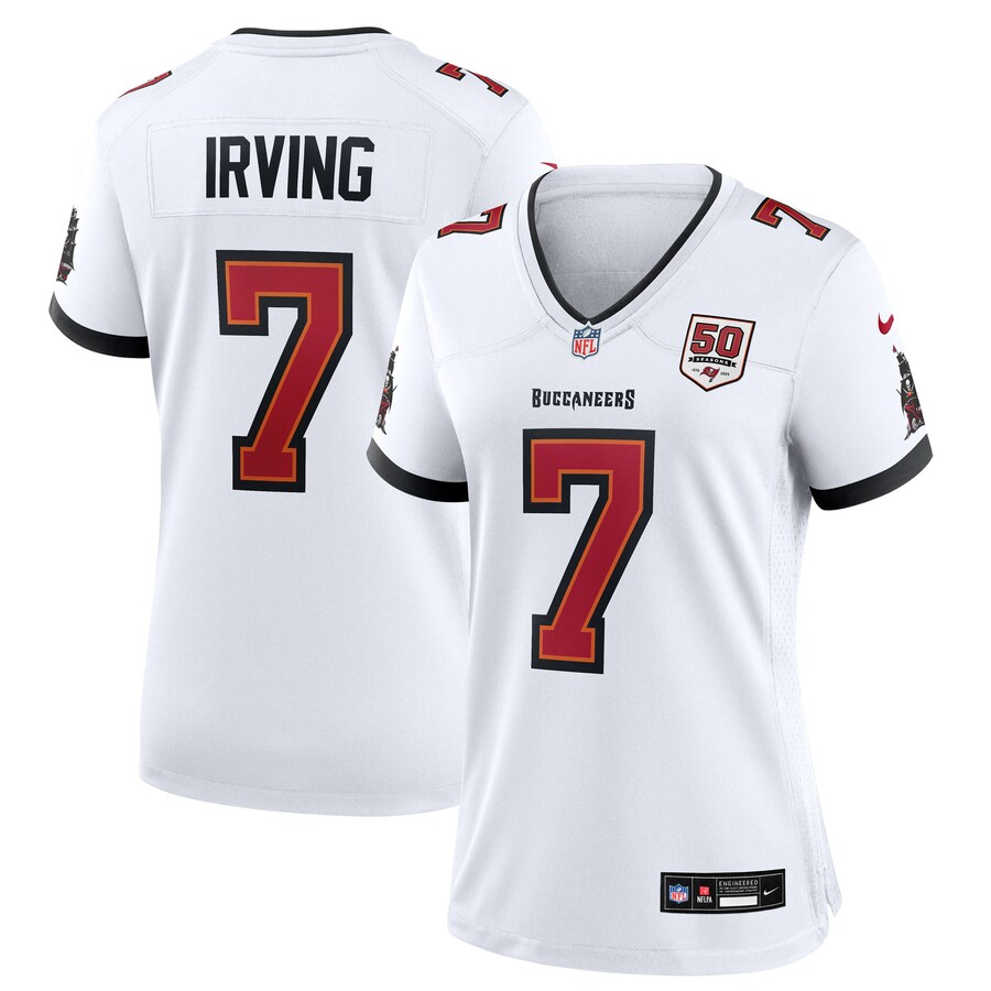 Women's Tampa Bay Buccaneers Bucky Irving Nike White 50th Season White Game Jersey - ujerseystore