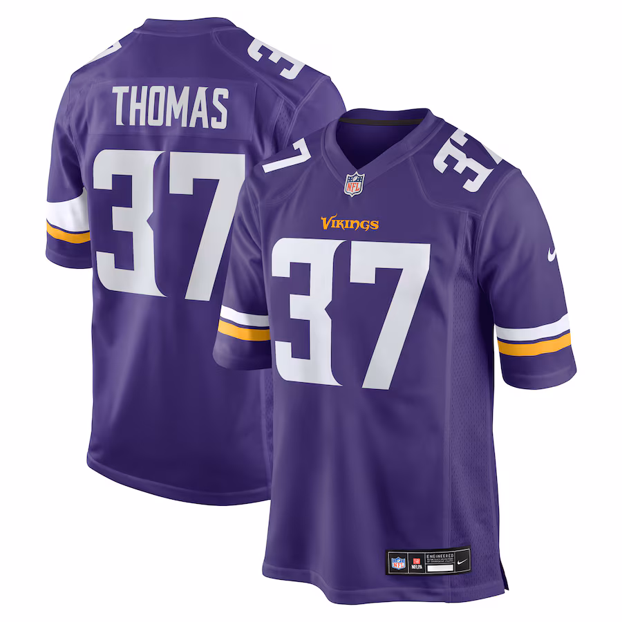 Men's Minnesota Vikings Tavierre Thomas Nike Purple Team Game Jersey - ujerseystore