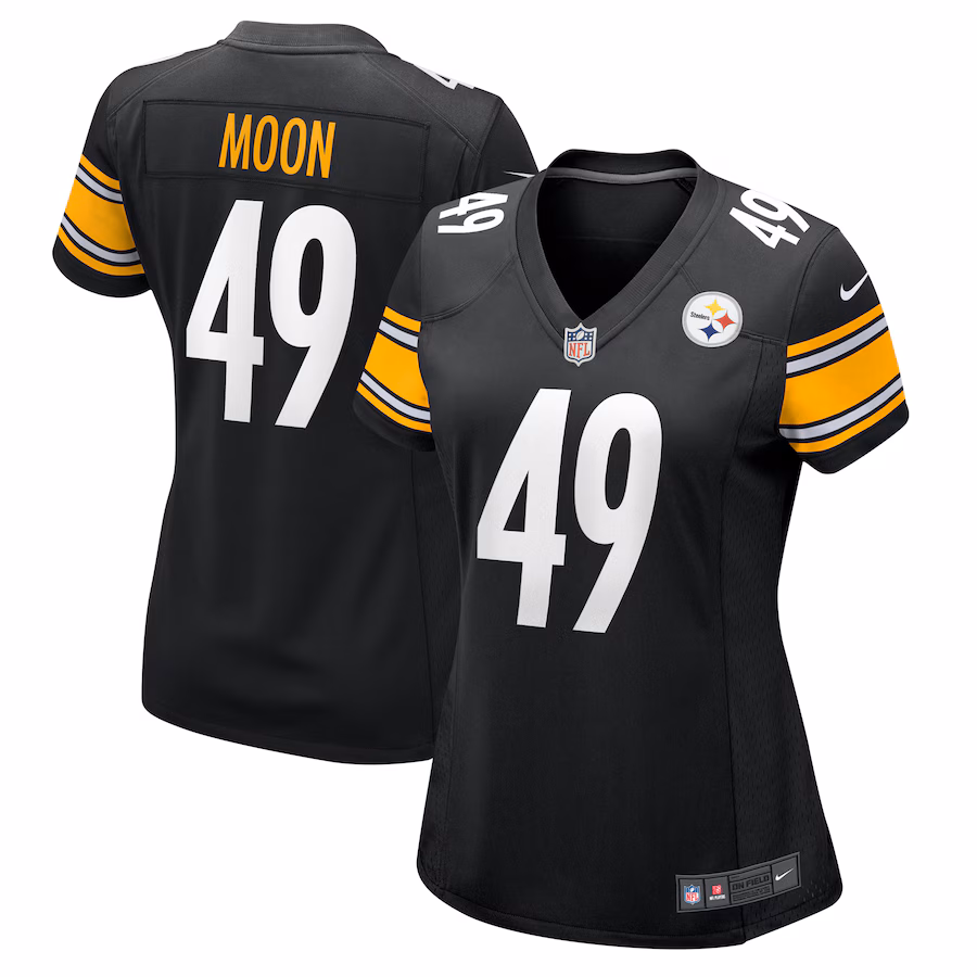 Women's Pittsburgh Steelers Jeremiah Moon Nike Black Team Game Jersey - ujerseystore