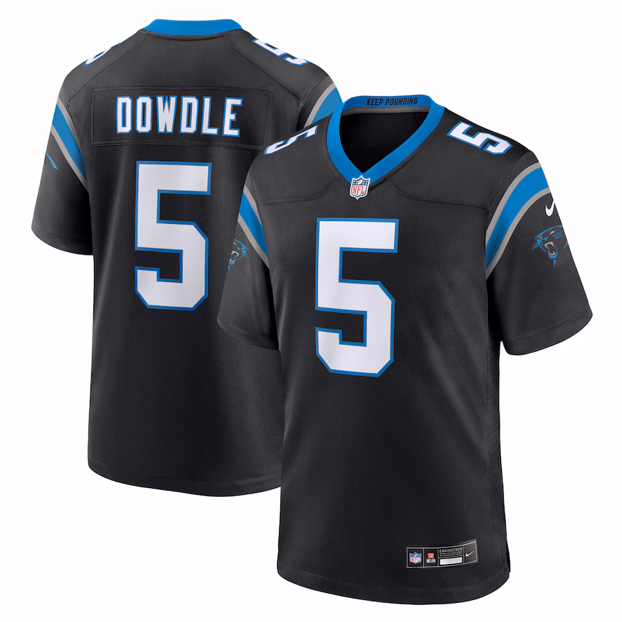 Men's Carolina Panthers Rico Dowdle Nike Black Team Game Jersey - ujerseystore