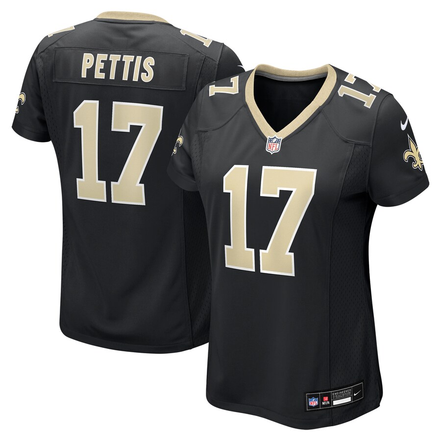 Women's New Orleans Saints Dante Pettis Nike Black Team Game Jersey - ujerseystore