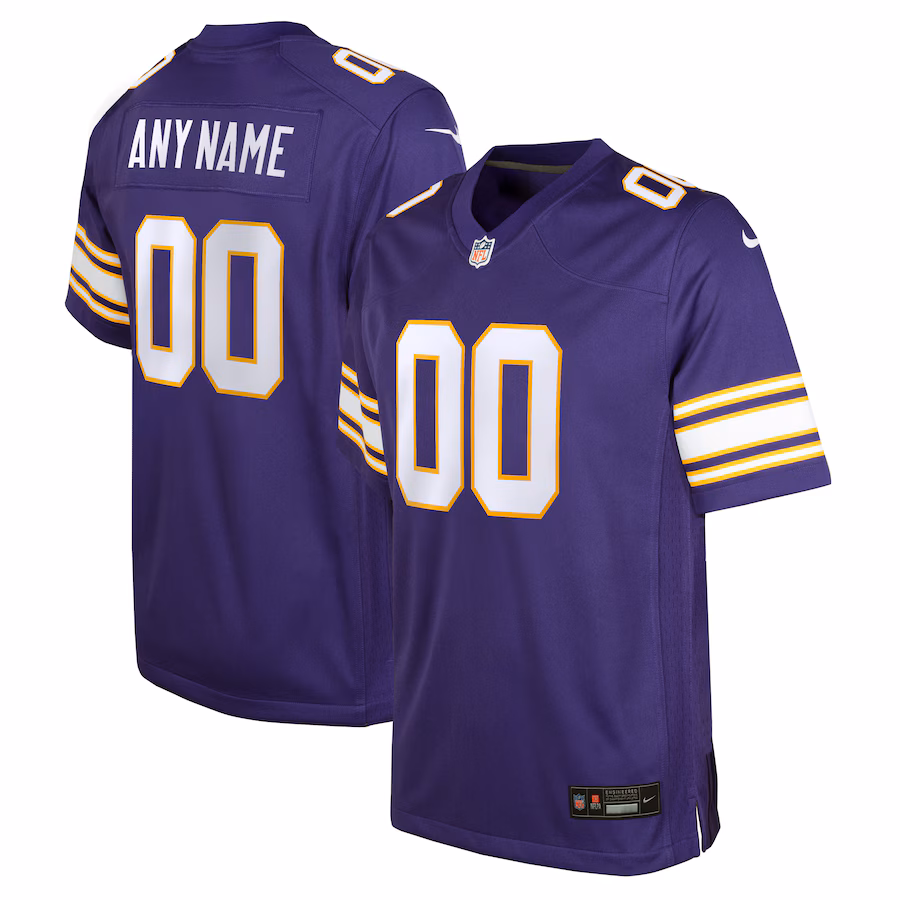 Youth Minnesota Vikings Nike Purple Classic Custom Game Jersey - ujerseystore