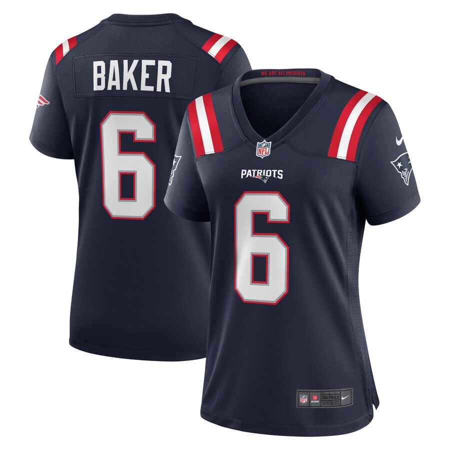Women's New England Patriots Javon Baker Nike Navy Game Jersey - ujerseystore