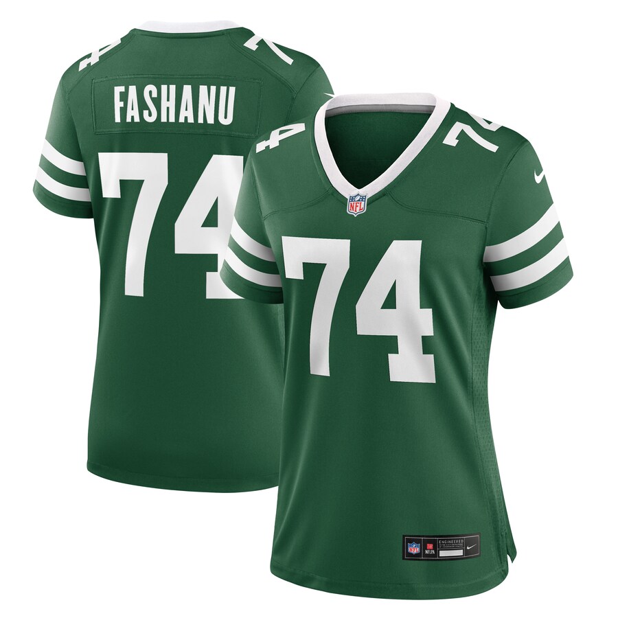 Women's New York Jets Olu Fashanu Nike Legacy Green Game Jersey - ujerseystore