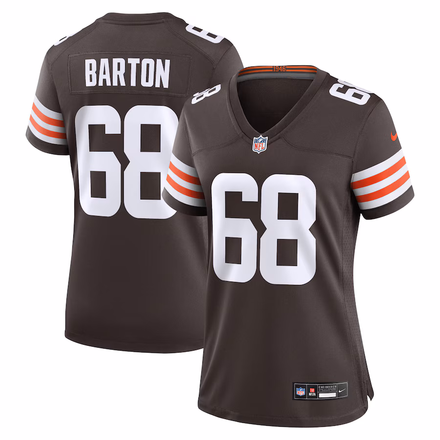 Women's Cleveland Browns Jackson Barton Nike Brown Team Game Jersey - ujerseystore