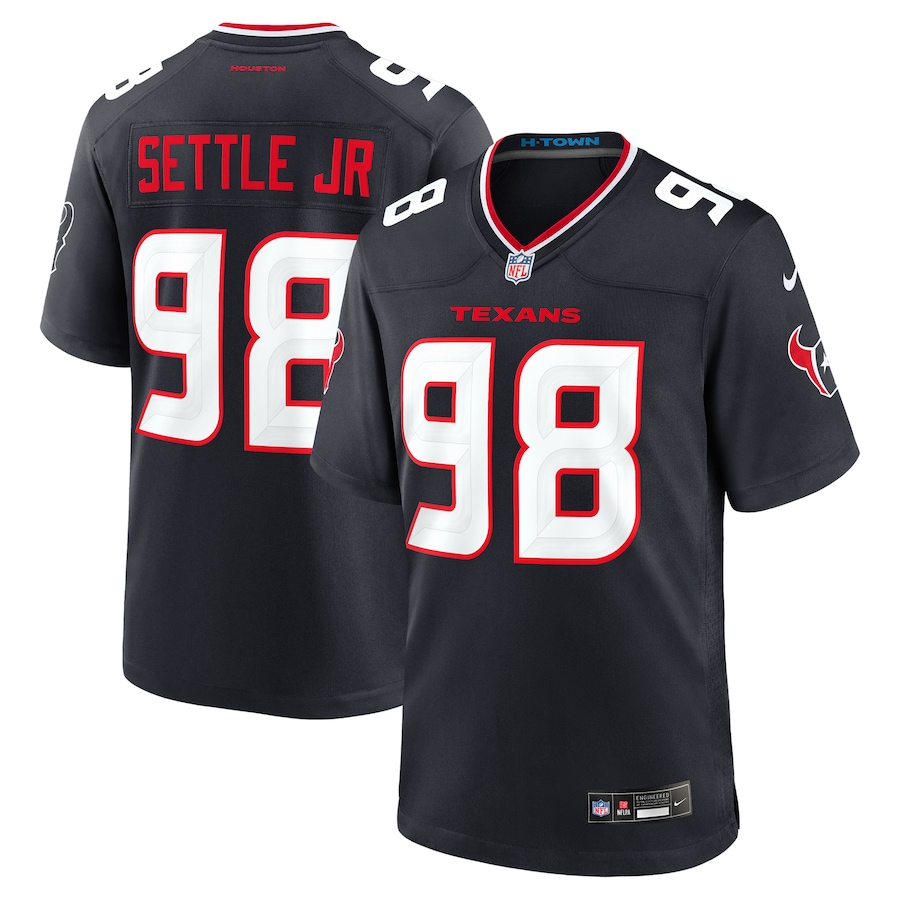 Men's Houston Texans Tim Settle Jr. Nike Navy Team Game Jersey - ujerseystore