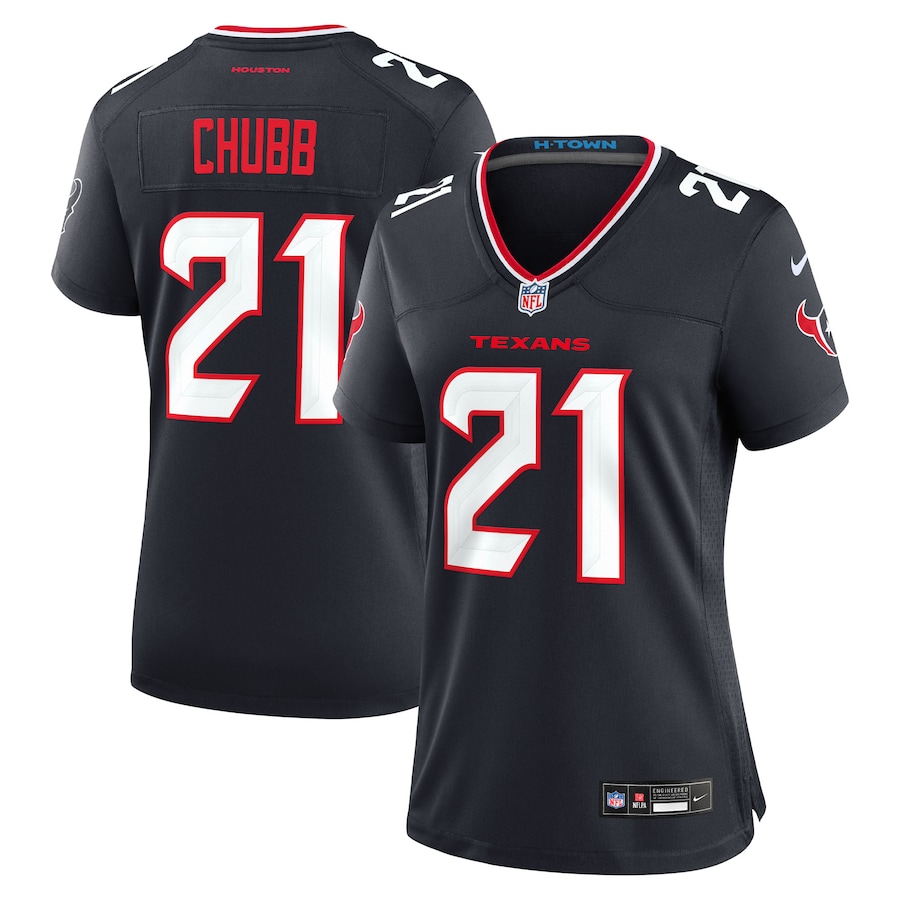 Women's Houston Texans Nick Chubb Nike Navy Team Game Jersey - ujerseystore