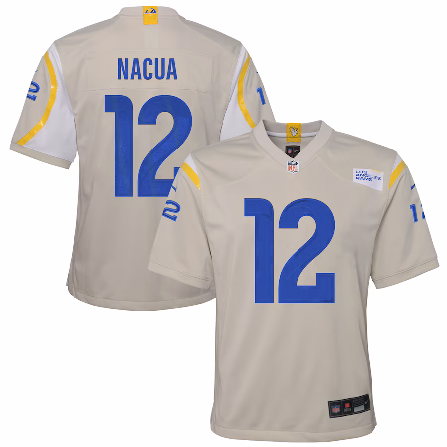Youth Los Angeles Rams Puka Nacua Nike Cream Game Jersey - ujerseystore