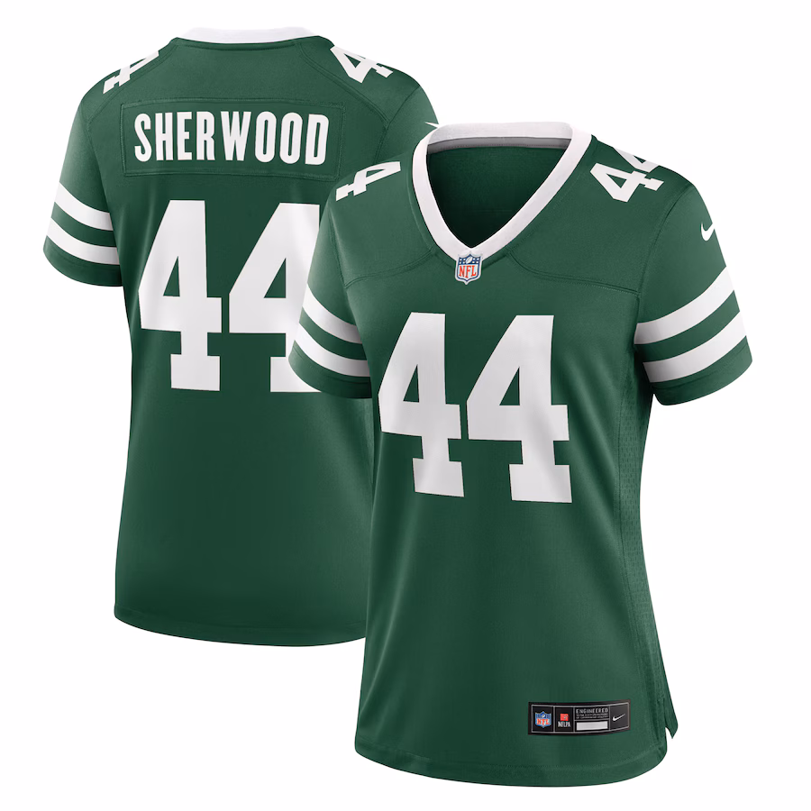 Women's New York Jets Jamien Sherwood Nike Legacy Green Game Jersey - ujerseystore