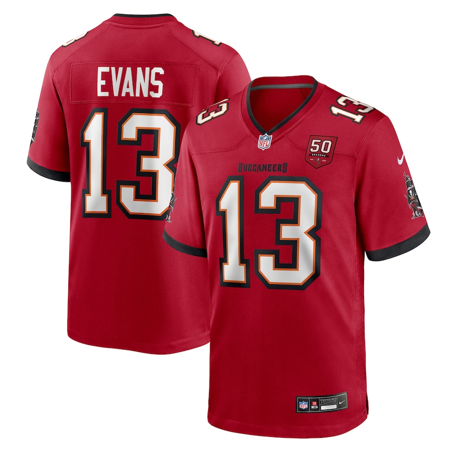 Men's Tampa Bay Buccaneers Mike Evans Nike Red 50th Season Team Game Jersey - ujerseystore