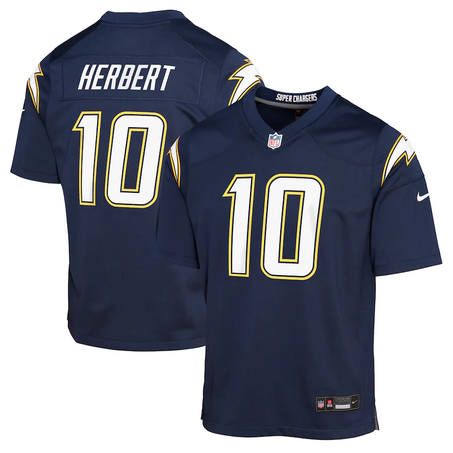 Youth Los Angeles Chargers Justin Herbert Nike Navy Alternate Super Chargers Game Player Jersey - ujerseystore