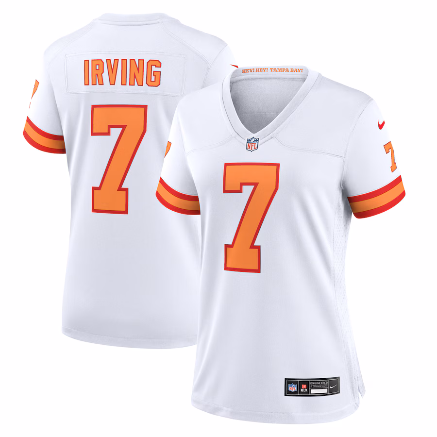 Women's '76 Tampa Bay Buccaneers Bucky Irving Nike White Game Jersey - ujerseystore