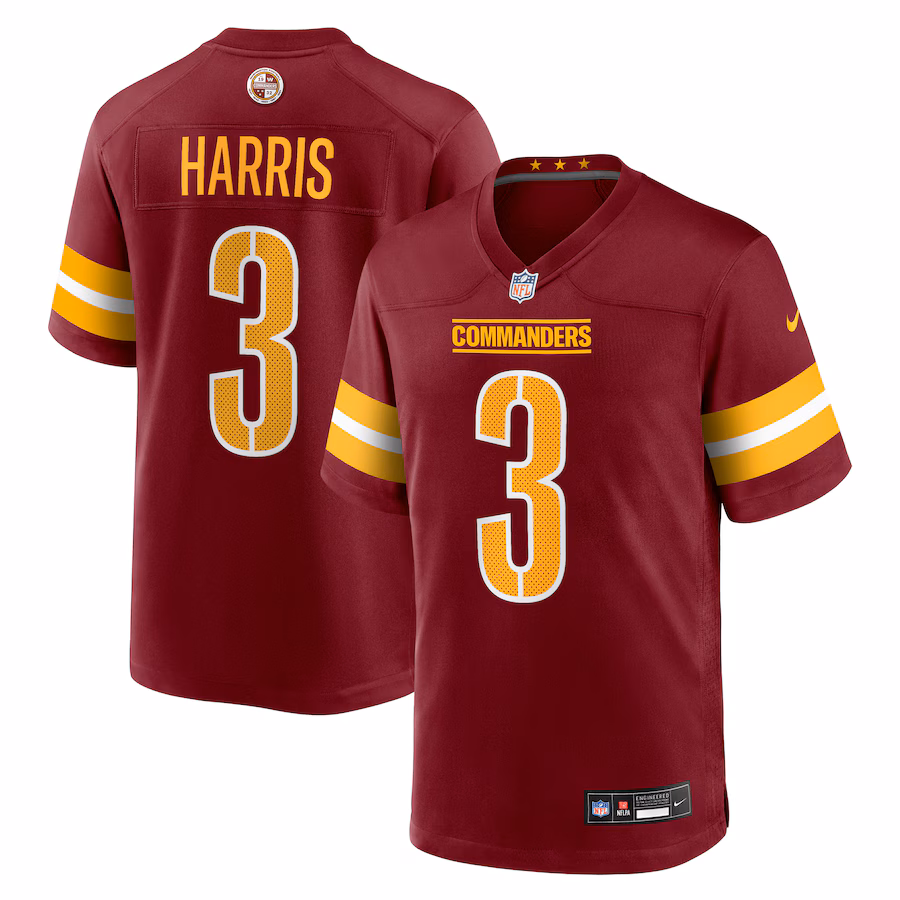 Men's Washington Commanders Will Harris Nike Burgundy Team Game Jersey - ujerseystore