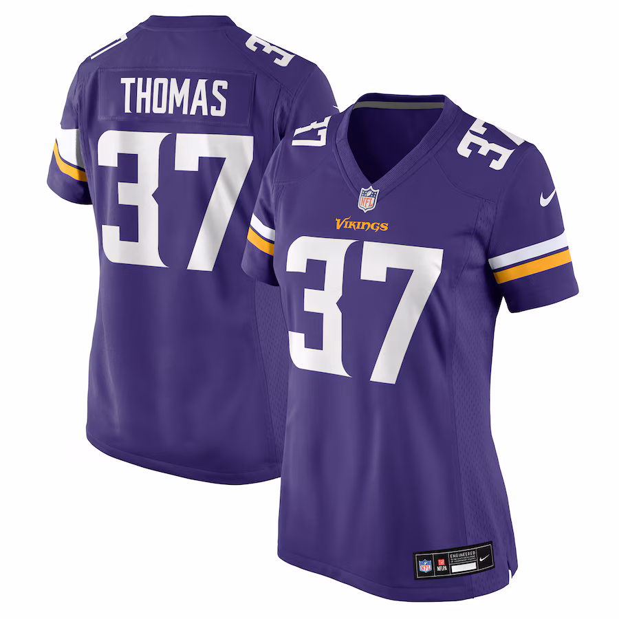 Women's Minnesota Vikings Tavierre Thomas Nike Purple Team Game Jersey - ujerseystore