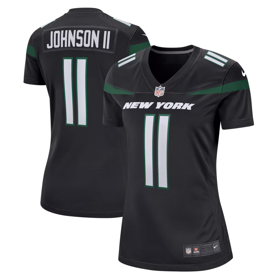 Women's New York Jets Jermaine Johnson II Nike Black Alternate Game Jersey - ujerseystore