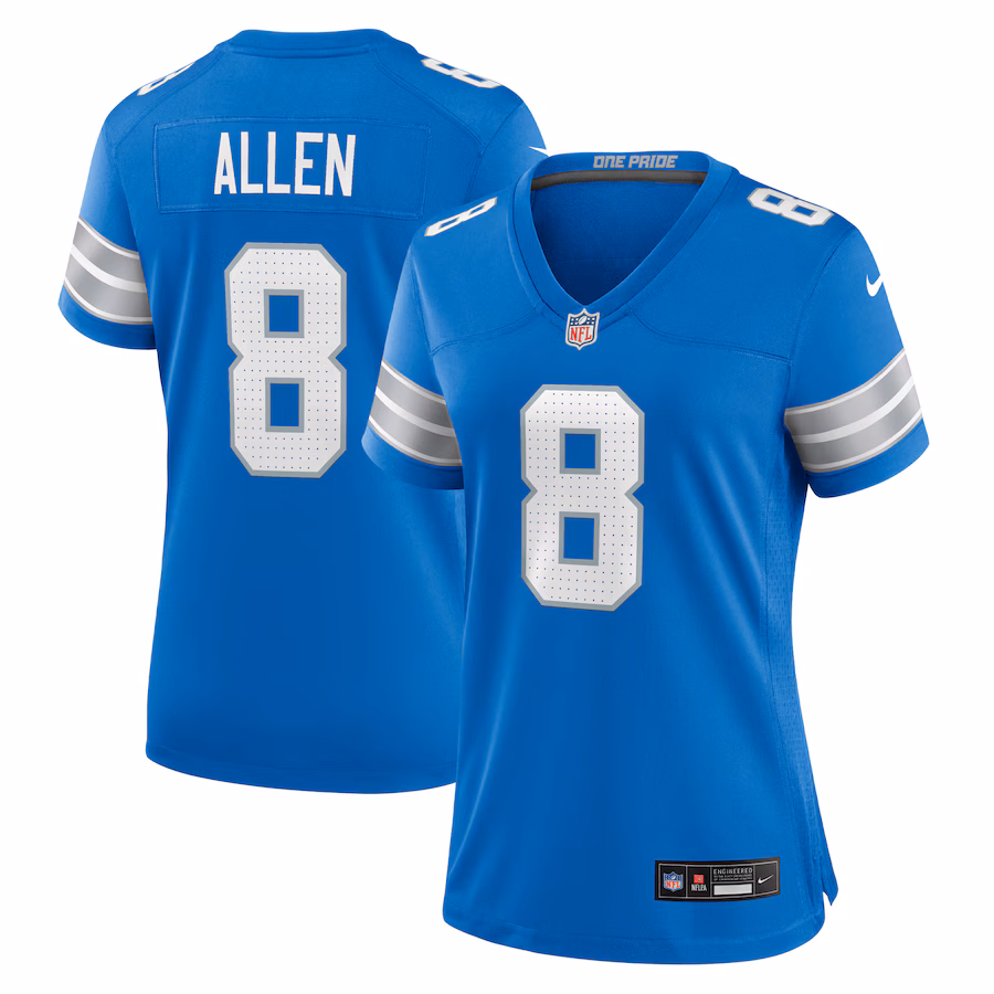 Women's Detroit Lions Kyle Allen Nike Blue Team Game Jersey - ujerseystore