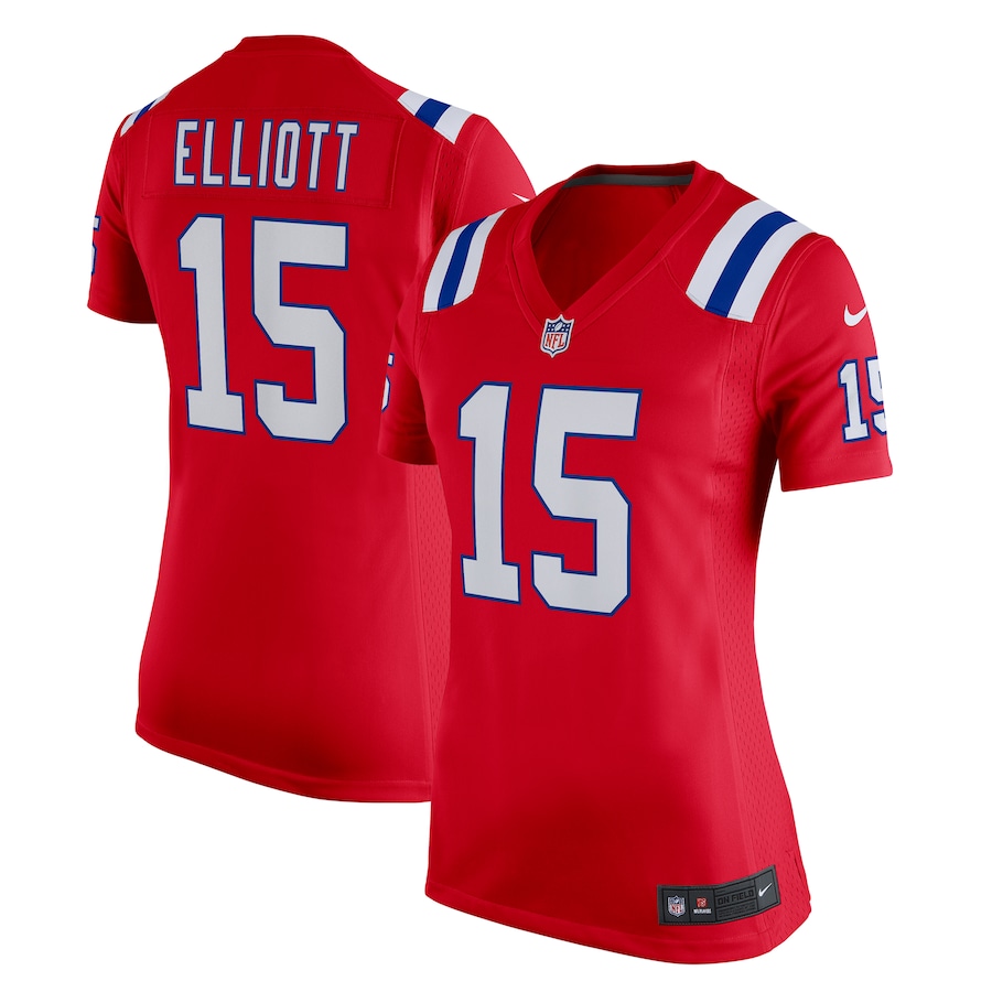 Women's New England Patriots Ezekiel Elliott Nike Red Game Player Jersey Team Game Jersey - ujerseystore