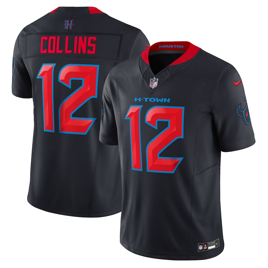Men's Houston Texans Nico Collins Nike Navy Alternate 2 Vapor F.U.S.E. Limited Jersey - ujerseystore