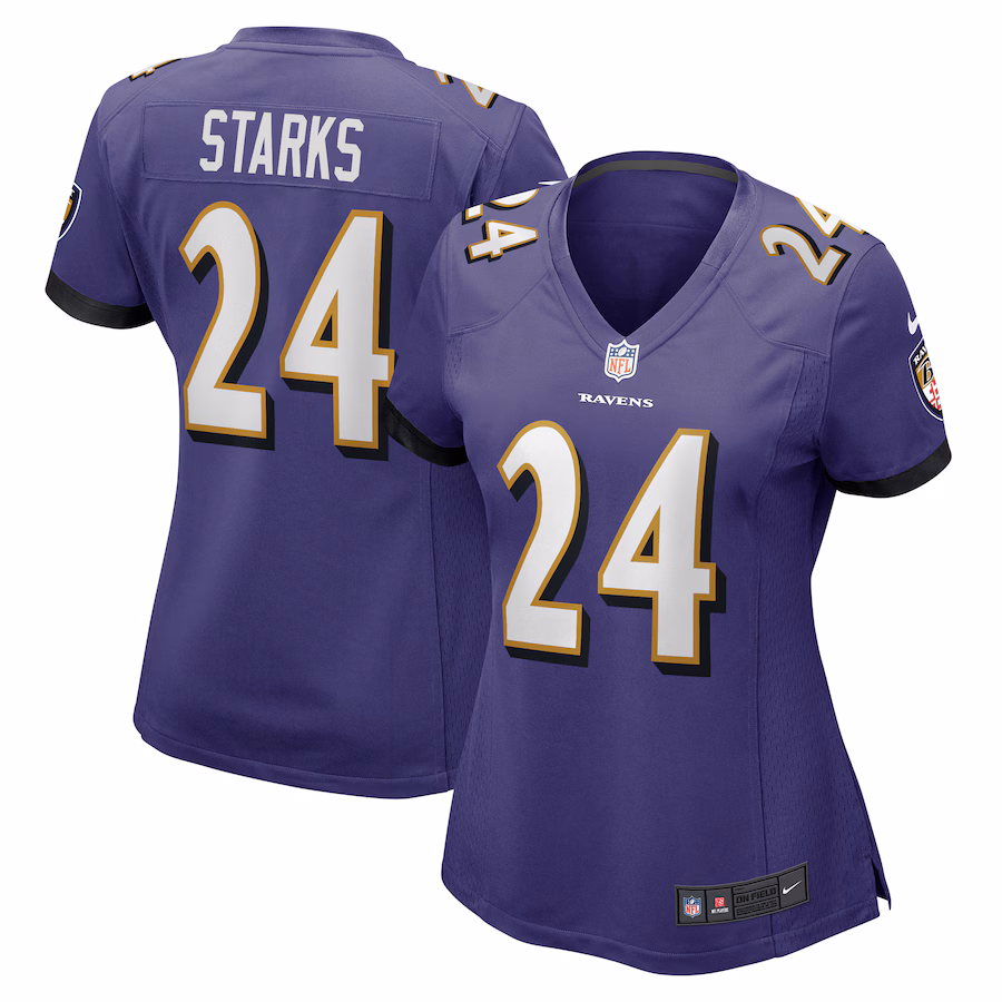 Women's Baltimore Ravens Malaki Starks Nike Purple Team Game Jersey - ujerseystore