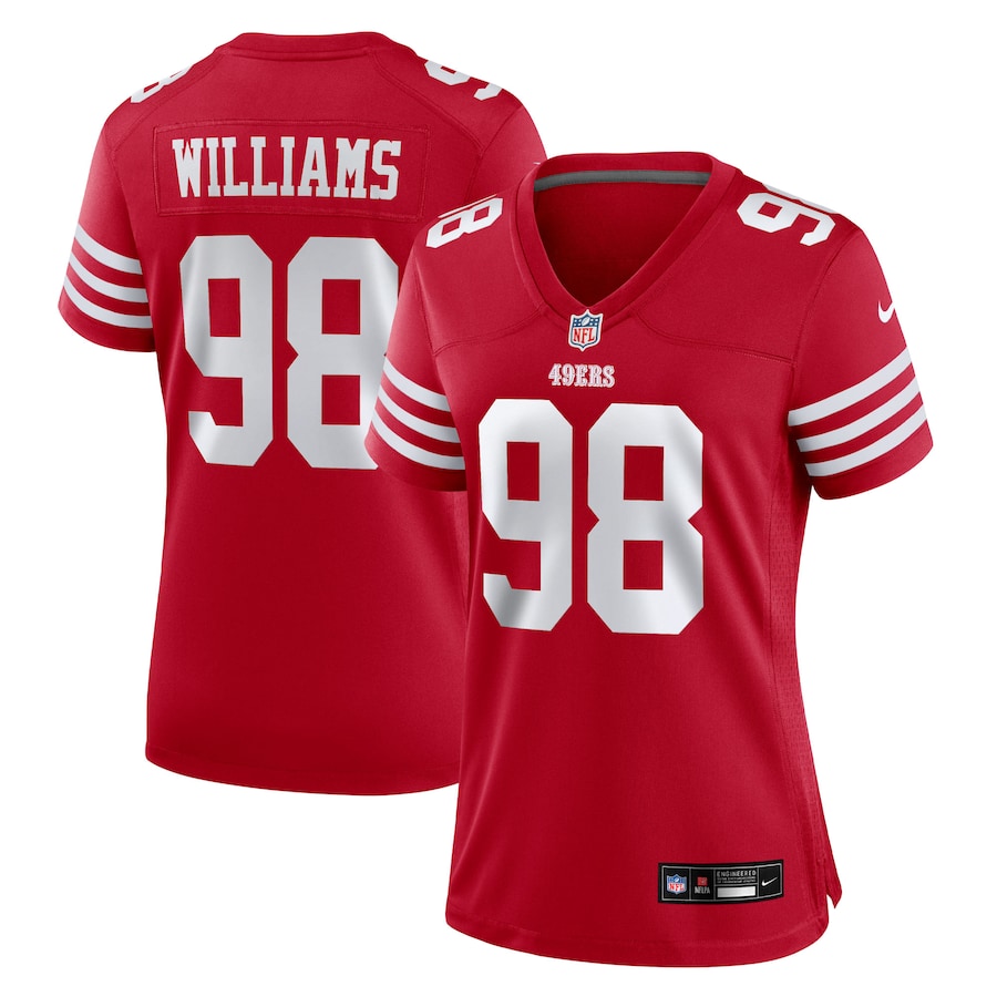Women's San Francisco 49ers Mykel Williams Nike Scarlet Team Game Jersey - ujerseystore