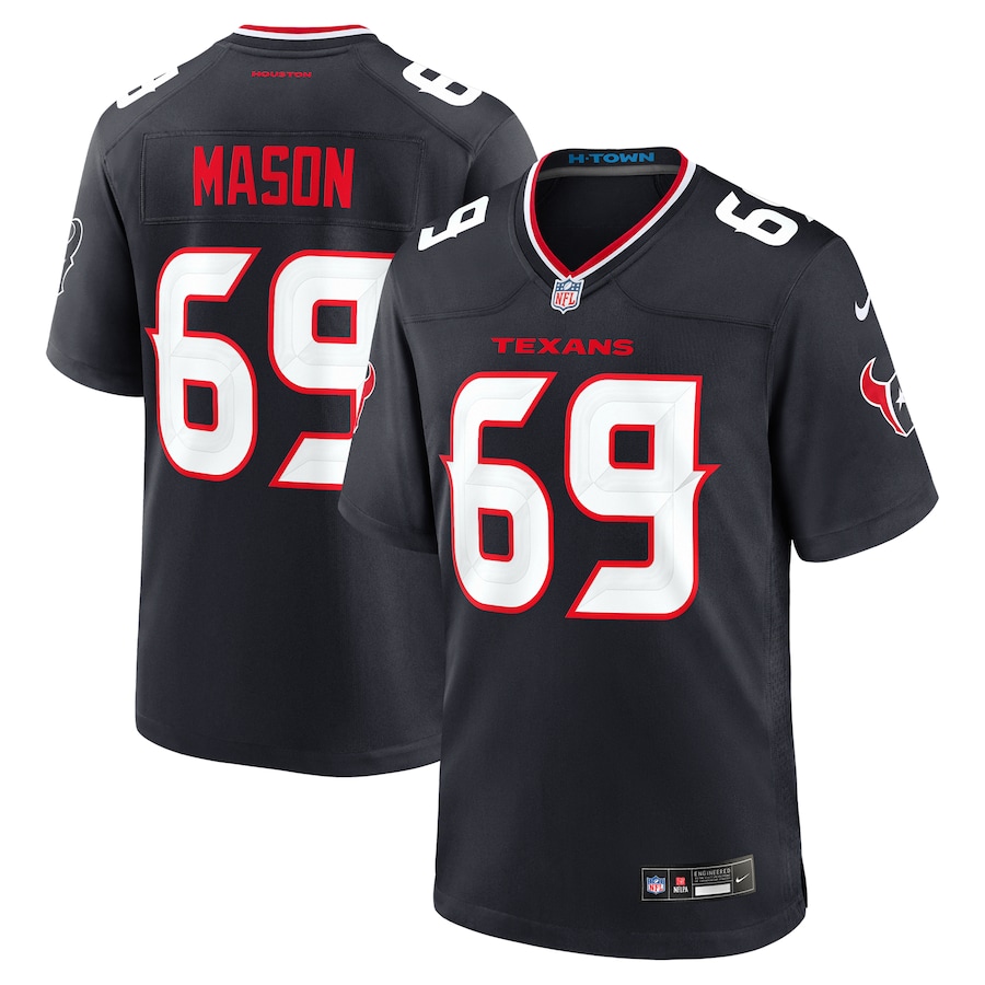 Men's Houston Texans Shaq Mason Nike Navy Team Game Jersey - ujerseystore