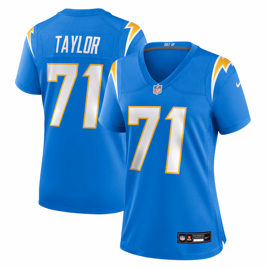 Women's Los Angeles Chargers Branson Taylor Nike Powder Blue Team Game Jersey - ujerseystore