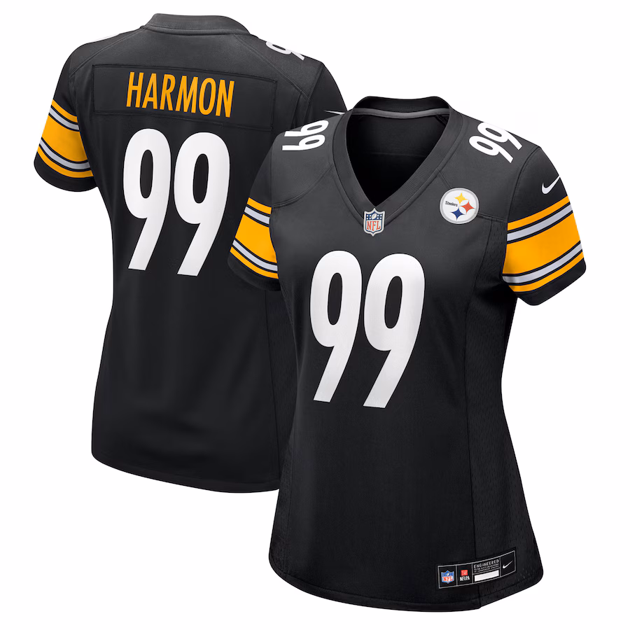 Women's Pittsburgh Steelers Derrick Harmon Nike Black Team Game Jersey - ujerseystore