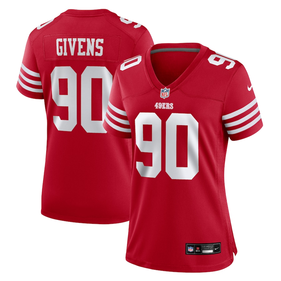 Women's San Francisco 49ers Kevin Givens Nike Scarlet Team Game Jersey - ujerseystore