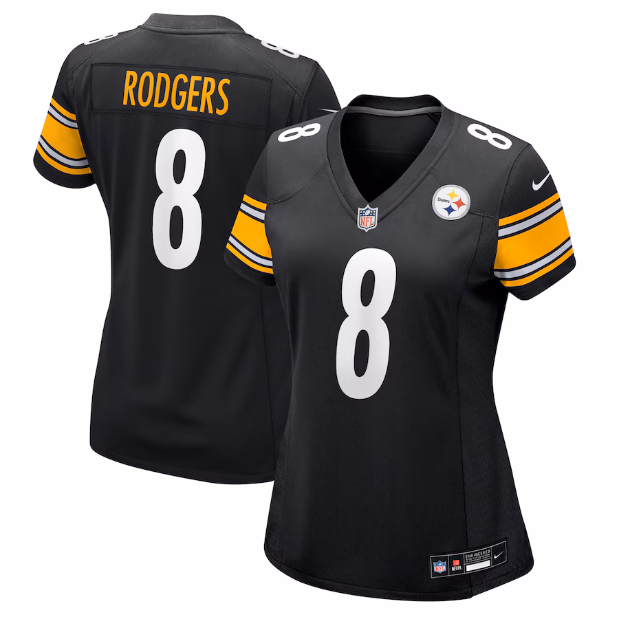 Women's Pittsburgh Steelers Aaron Rodgers Nike Black Game Jersey - ujerseystore