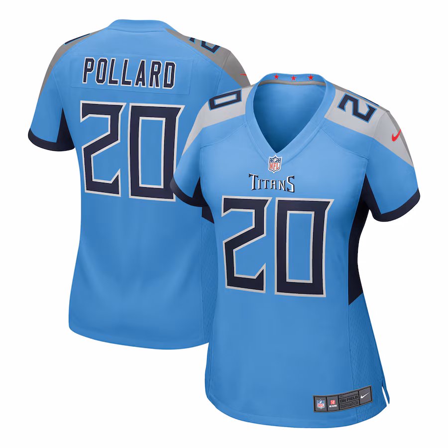 Women's Tennessee Titans Tony Pollard Nike Light Blue Team Game Jersey - ujerseystore