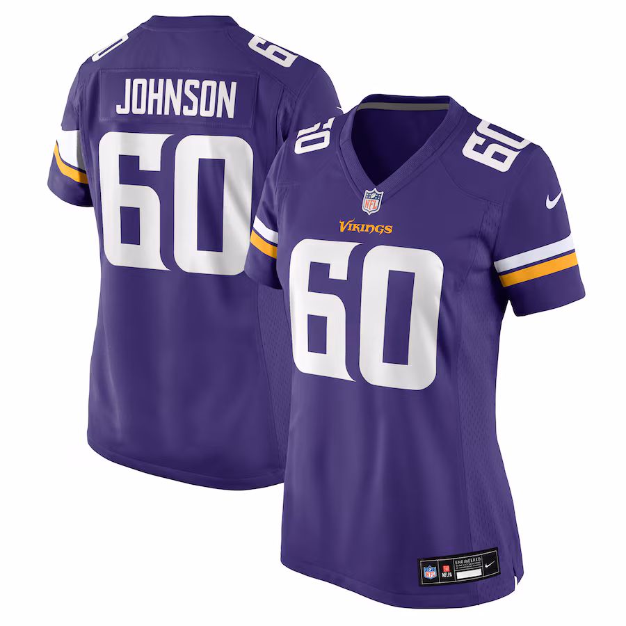Women's Minnesota Vikings Marcellus Johnson Nike Purple Team Game Jersey - ujerseystore
