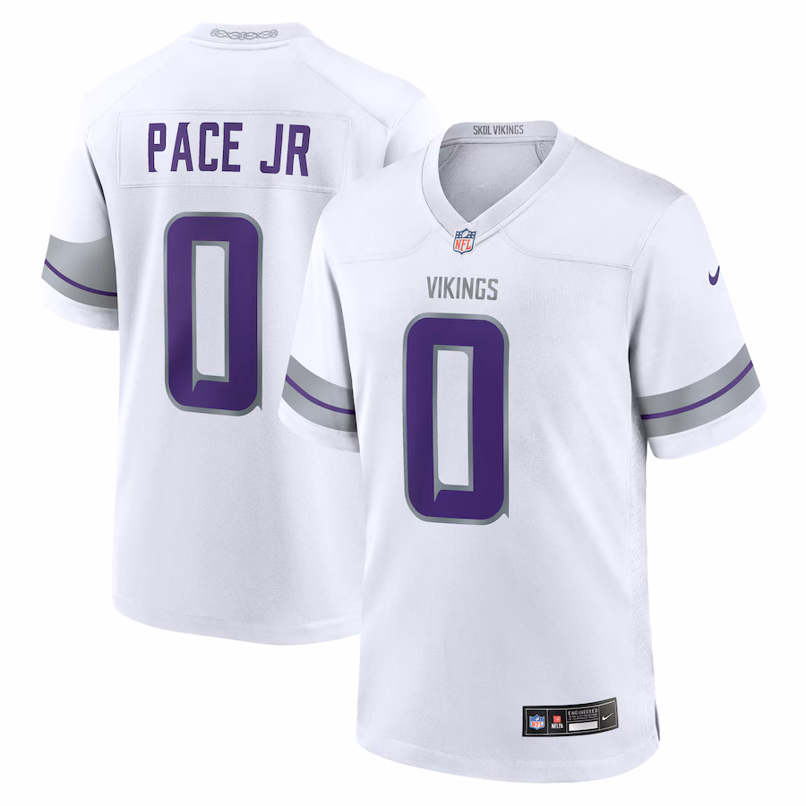 Men's Minnesota Vikings Ivan Pace Jr Nike White Alternate Game Jersey - ujerseystore