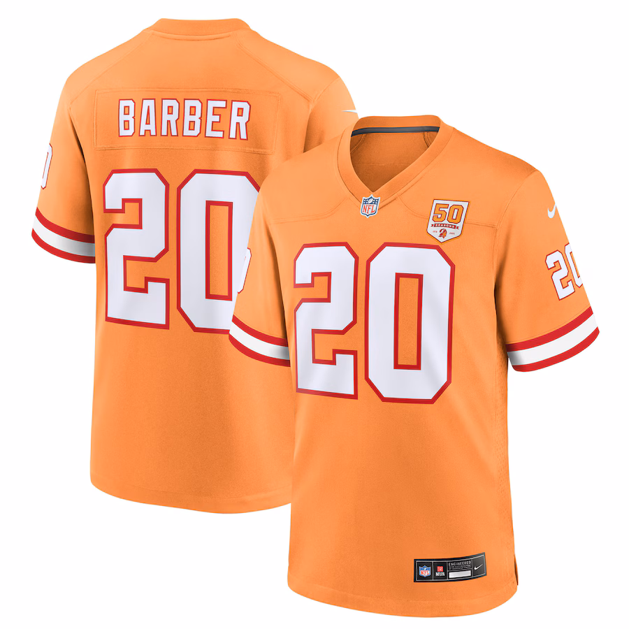 Men's Tampa Bay Buccaneers Ronde Barber Nike Creamsicle 50th Season Game Jersey - ujerseystore