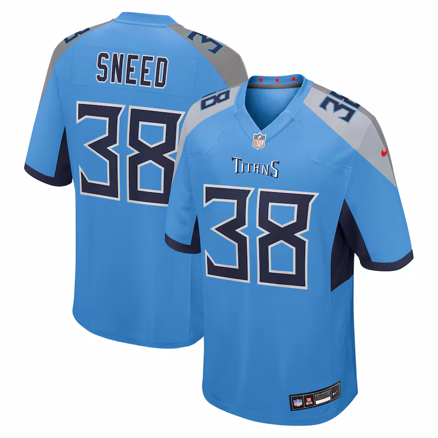 Men's Tennessee Titans L'Jarius Sneed Nike Light Blue Team Game Jersey - ujerseystore