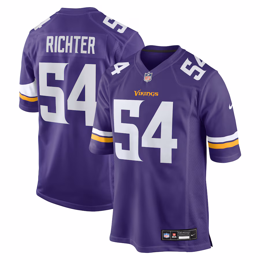 Men's Minnesota Vikings Bo Richter Nike Purple Team Game Jersey - ujerseystore