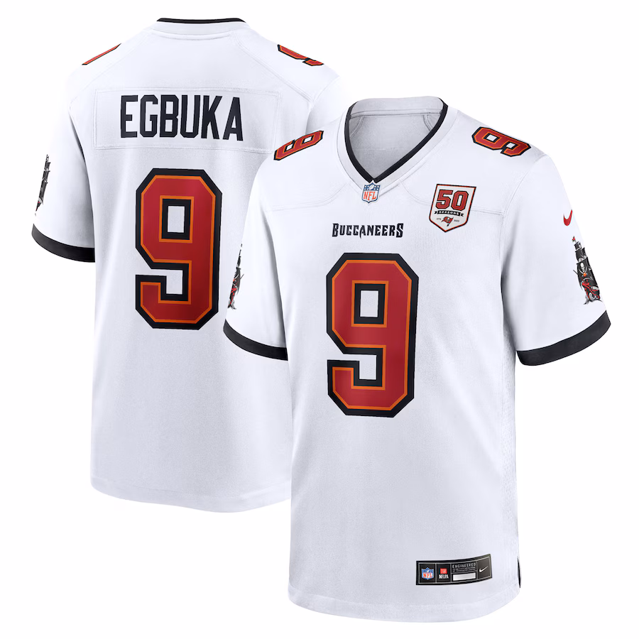 Men's Tampa Bay Buccaneers Emeka Egbuka Nike White White Game Jersey - ujerseystore