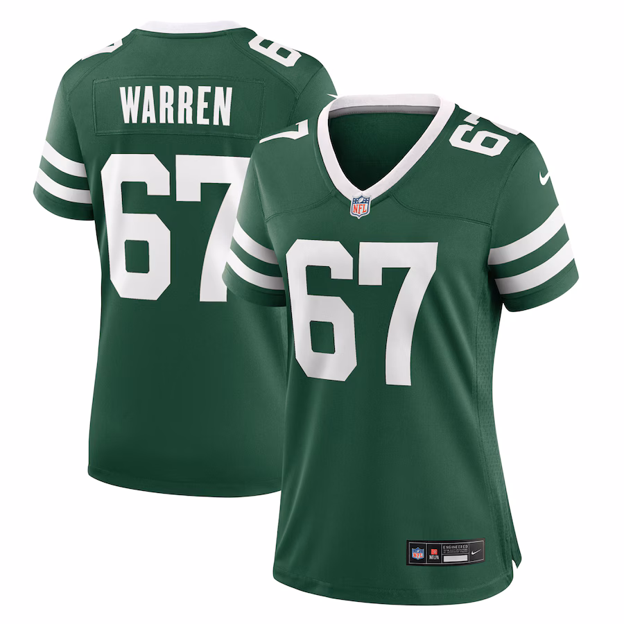 Women's New York Jets Carter Warren Nike Legacy Green Game Jersey - ujerseystore