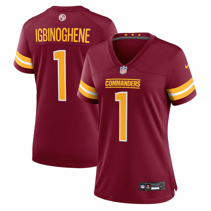 Women's Washington Commanders Noah Igbinoghene Nike Burgundy Team Game Jersey - ujerseystore
