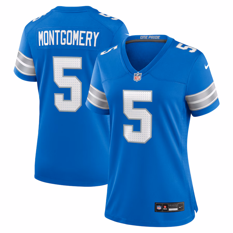 Women's Detroit Lions David Montgomery Nike Blue Team Game Jersey - ujerseystore