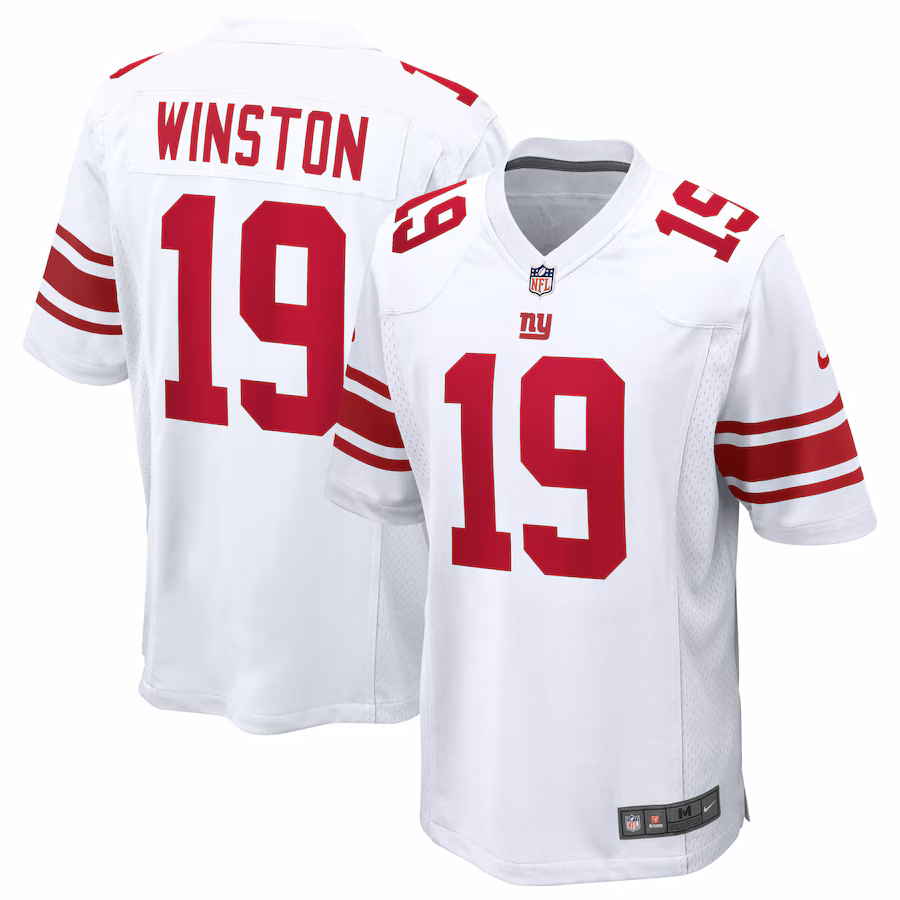 Men's New York Giants Jameis Winston Nike White Game Jersey - ujerseystore