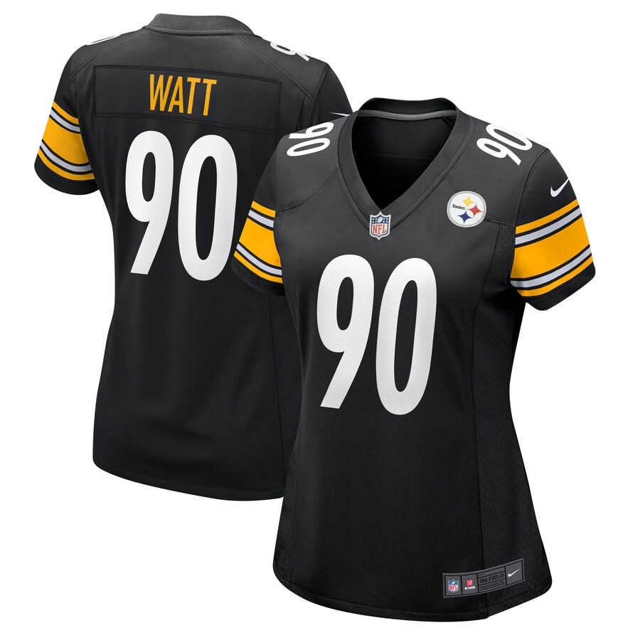 Women's Pittsburgh Steelers T.J. Watt Nike Black Team Game Jersey - ujerseystore