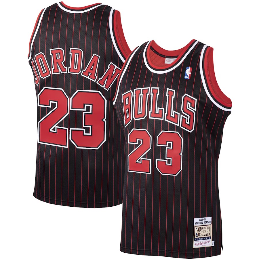 Men's Chicago Bulls Michael Jordan Mitchell & Ness Black 1995/96 Hardwood Classics Authentic Jersey - ujerseystore