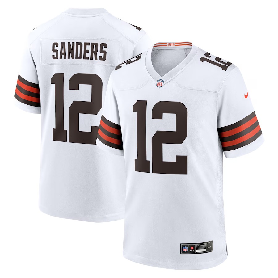 Men's Cleveland Browns Shedeur Sanders Nike White 2025 NFL Draft Game Jersey - ujerseystore