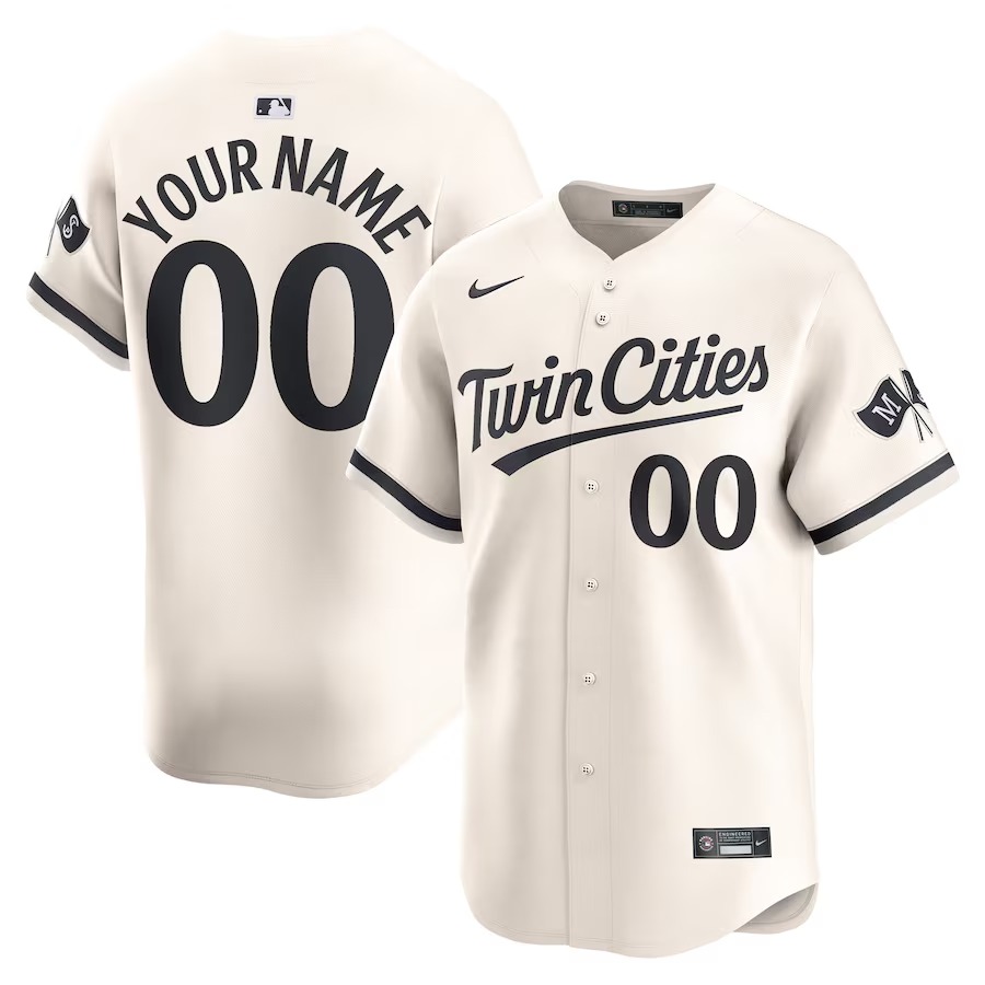 Men's Minnesota Twins  Nike Cream  Alternate Limited Custom Jersey - ujerseystore