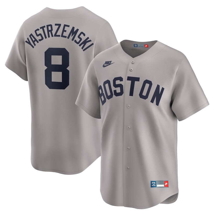 Men's Boston Red Sox Carl Yastrzemski Nike Gray Throwback Cooperstown Collection Limited Jersey - ujerseystore