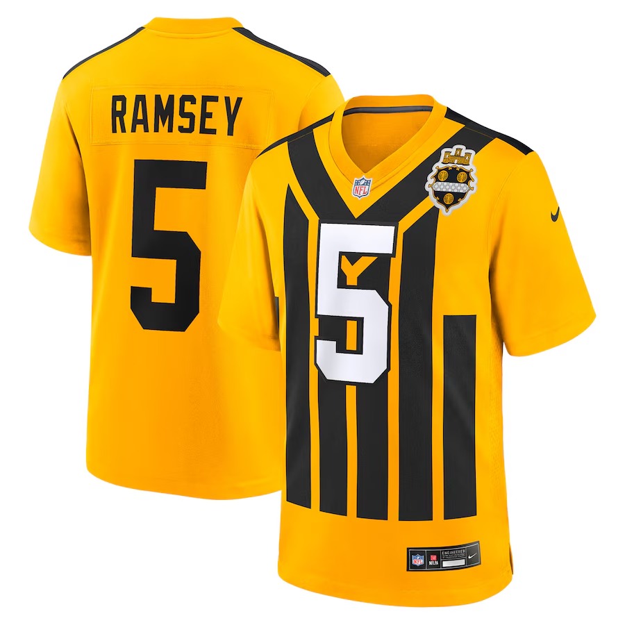 Men's Pittsburgh Steelers Jalen Ramsey Nike Gold Alternate 1933 Throwback Game Jersey - ujerseystore